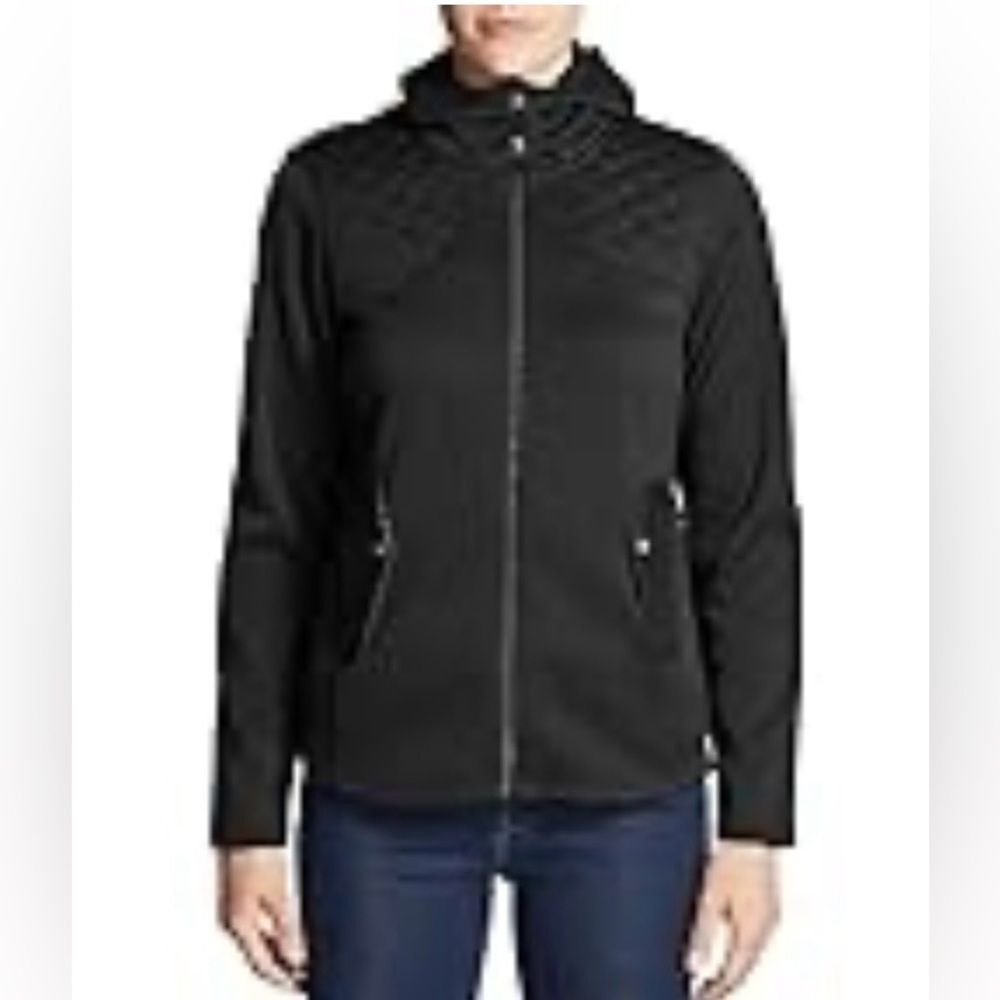 NWT Eddie Bauer Radiator Fleece Black Hooded Jacket